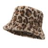 Hat Female Winter Leopard Print Bucket Hat Female Thermal Basin Hat Plush Bucket Hat