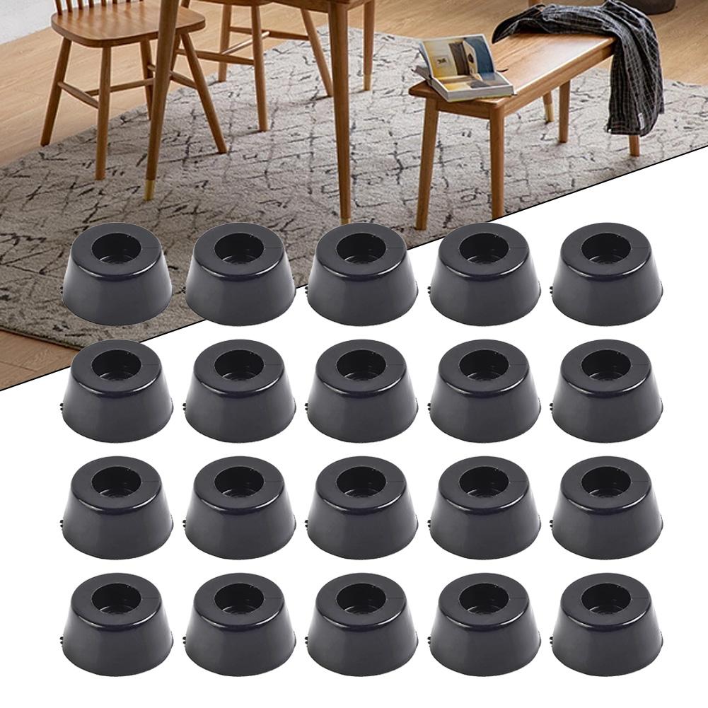 HOT Sale Feet Leg Pads Floor Protectors Parts Rubber Standing Steady Non-Slip 20pcs Accessories AntiScratch Black Conical