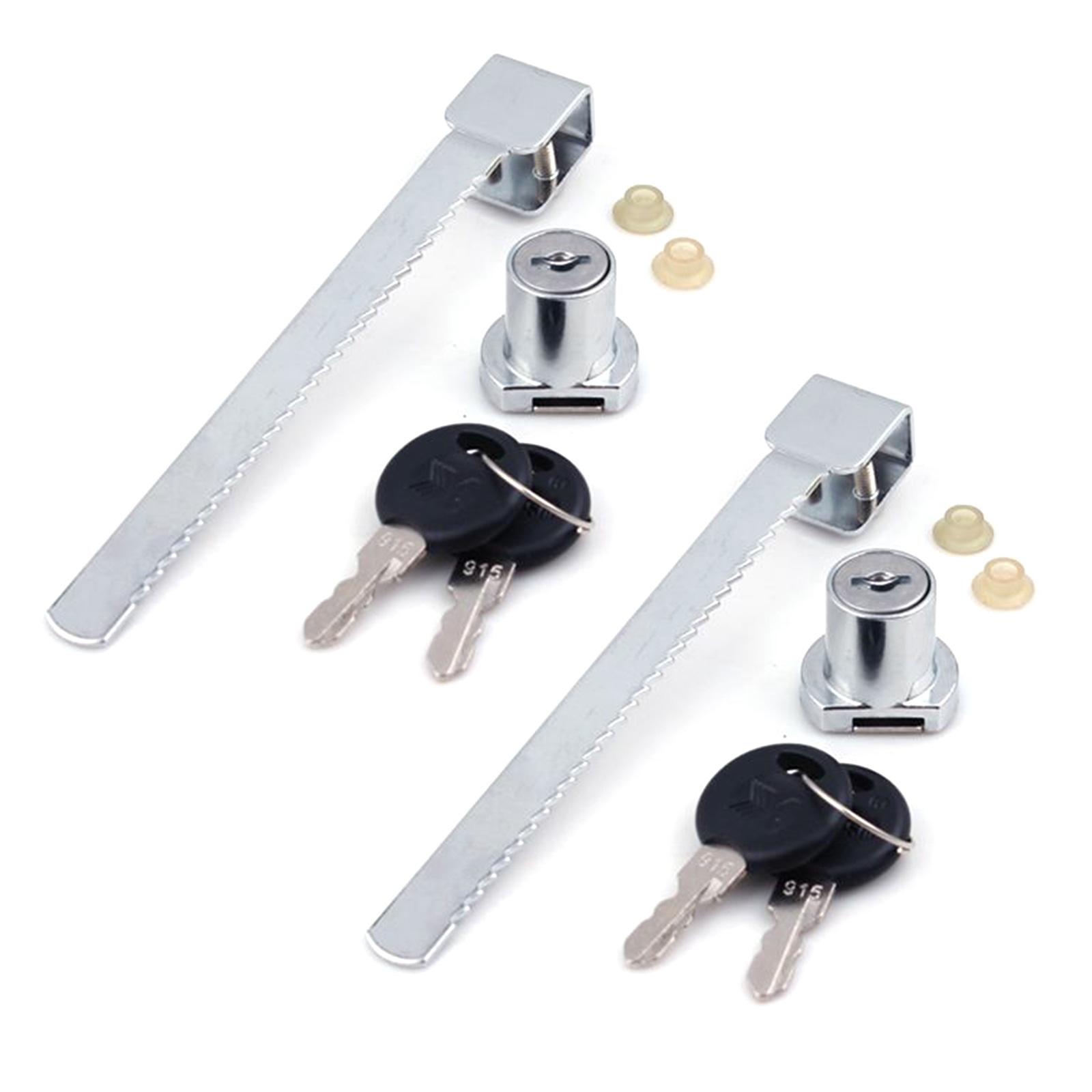 

2pcs Glass Door Ratchet Lock Set Easy Install Retail Showcases Safety Lock Adjustable Door Lock set for Retail Showcases 1