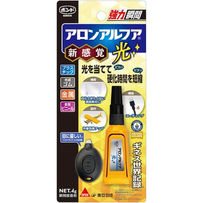 Konishi Bond Aron Alpha Forte Preenchimento Adesão Leve para Vinil Sintético e Macio #06009 Leve, 4g, Alta Velocidade, Adesão, Adesão por Acúmulo,