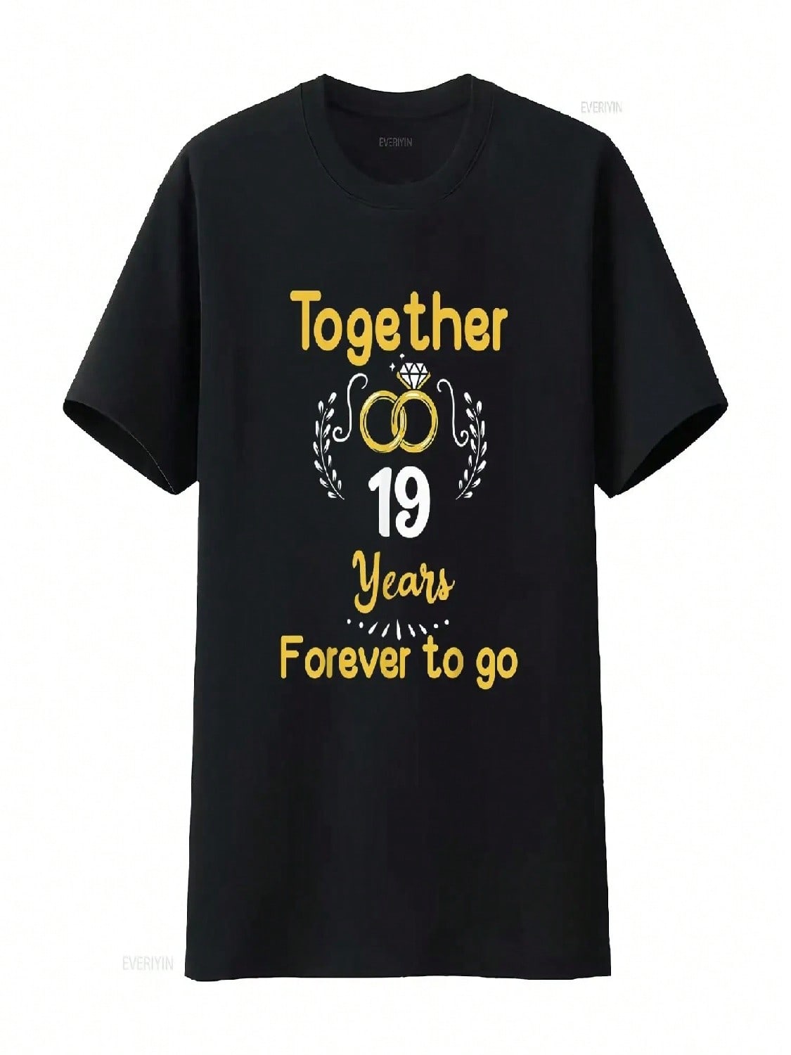 19th Marriage Anniversary Together 19 Years Forever To Go T Shirt Vintage Washed Soft Casual Top For Everyday Wear Homme S разноцветный