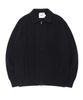 Soundslife Zigzag Cable Collar Knit Zip-Up Black