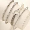 4Pcs Silver Color Bracelet Set For Women Fashion Pearl Beaded Chain Bracelet Trendy Boho Jewelry For Party Daily Wear Gift 2026