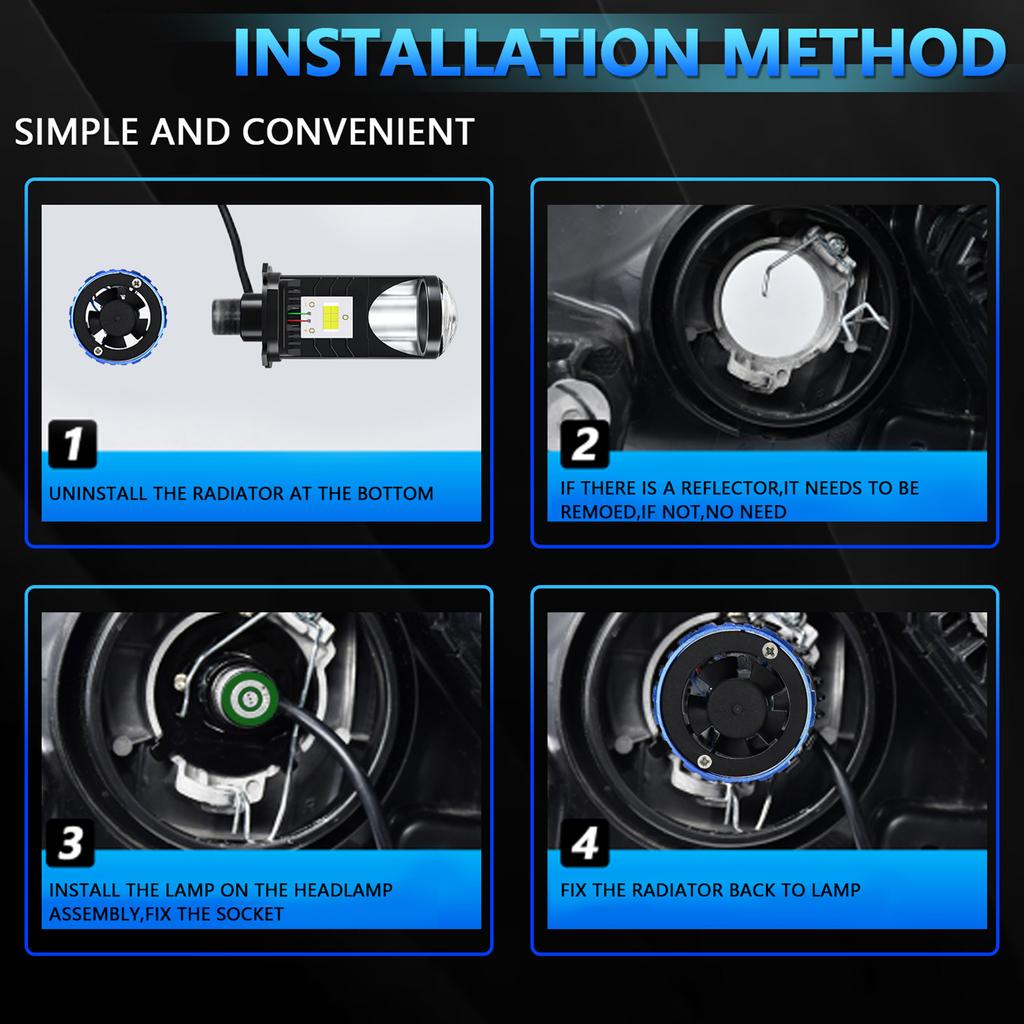 H4 LED Headlight Bulbs, 20000LM 60W Super Bright LED Headlights Conversion Kit 6000K White Light