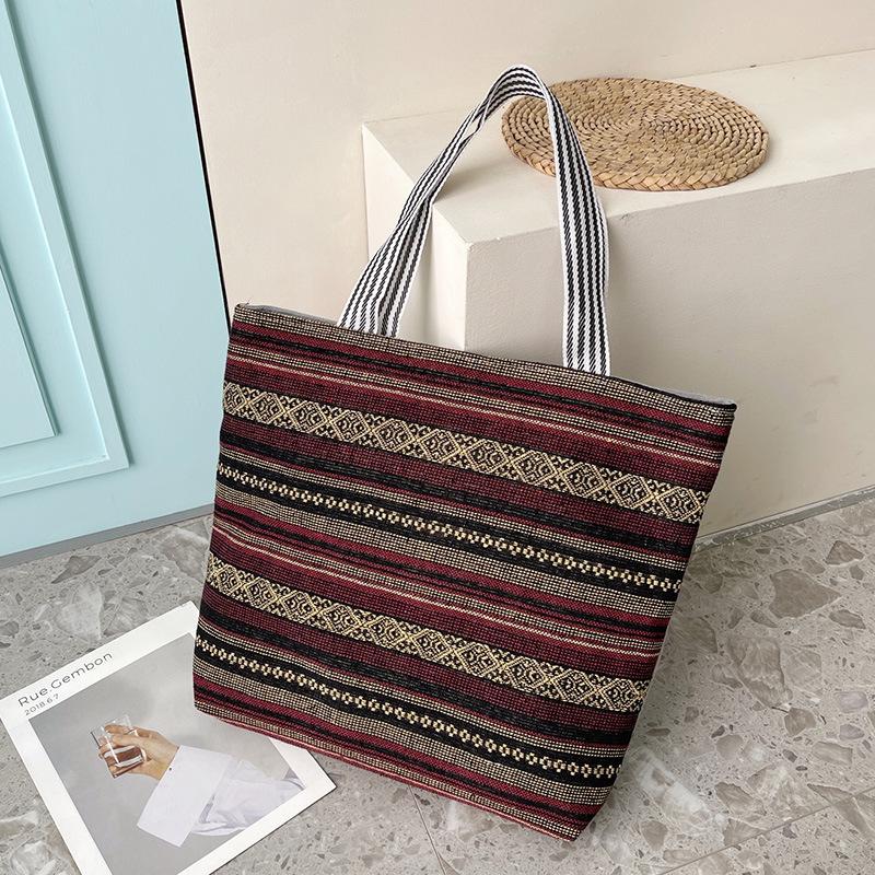 Neu Neu Matai Stickmuster Große Kapazität Tragbare Umhängetasche Einkaufstasche