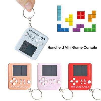 Retro Game Console Key Chain Design Cartoon Vintage LCD Screen Quick Response Entertainment Lightweight Mini Handheld Game Console for Kids