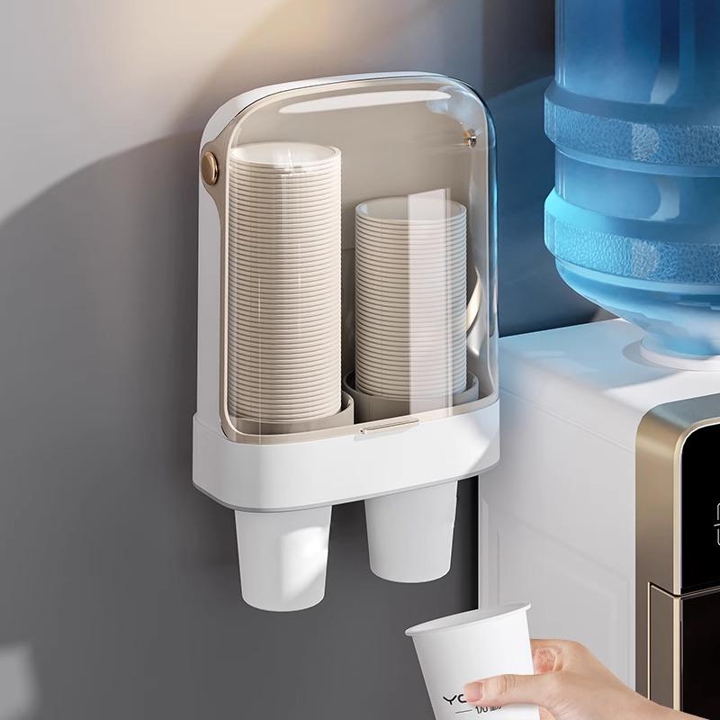 Disposable Cup Pick-up Device Household Wall-mounted Paper Cup Pick-up Cup Holder Dust-proof and Non-punching Cup Storage Rack