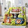 Krtek Theme Printed Blanket - Perfect for Couch, Bed, Travel & Outdoor Use | Machine Washable, Cozy & Durable.