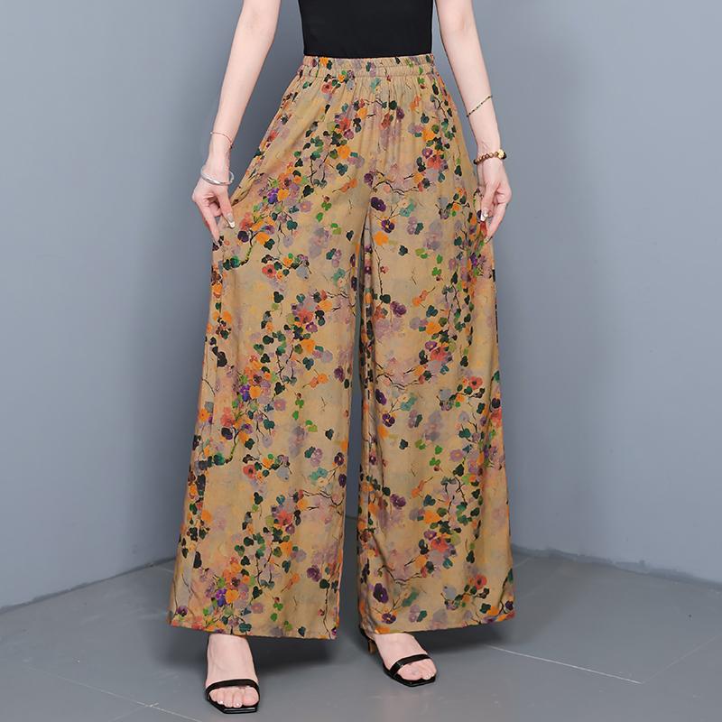 Sommer-Hosen mit weitem Bein für Damen Vintage Kleidung Übergröße Locker Lässig High Waist Hosen