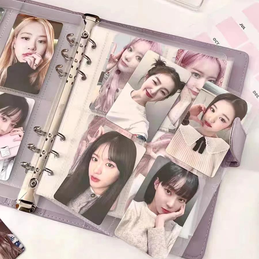 A5 Macaron Farbe Pu Leder Aktenordner Pocards Süßes Tagebuch Agenda Budget Hülle Idol Kpop Po Album Karten Sammelbuch Schreibwaren Qualität