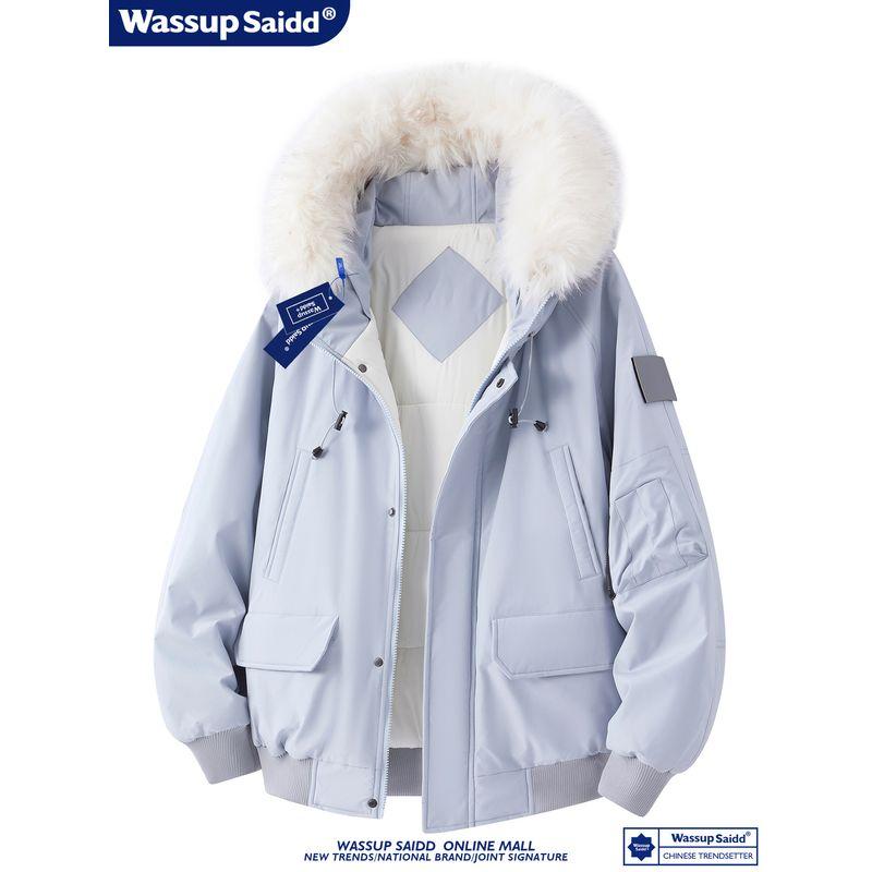 Wassup Saidd Fur Collar Parka 2025 New Men's Winter Thickened Warm Cotton Coat Jacket Thickened and Warm