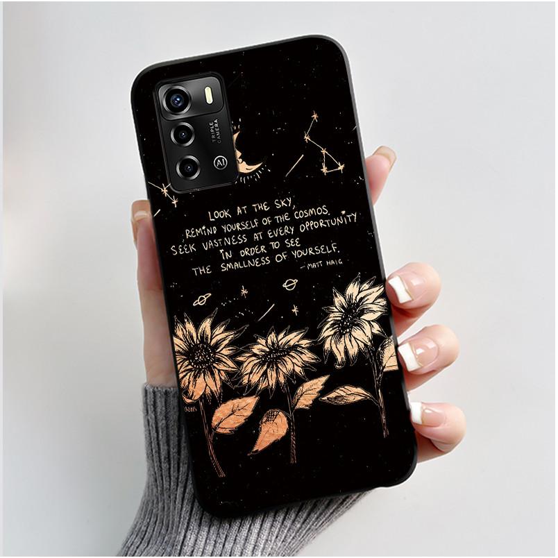 Pouzdro Pro ZTE Blade A72 4G V40 Vita Kryt na telefon Plášť Estetické Roztomilá Kočka Astronaut Móda Matně Černé Ochranné Měkké TPU Kryt