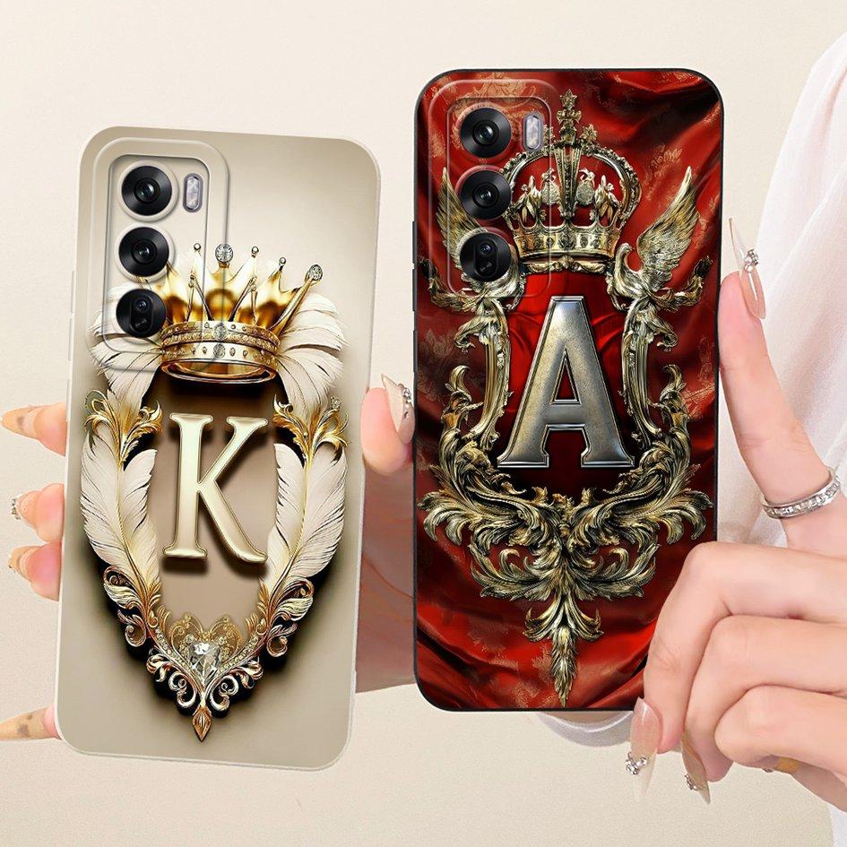 For OPPO Reno 12 Case Reno 12 Pro Cover CPH2625 CPH2629 Fashion Letters Crown Soft Matte Silicone Fundas For Reno12 Pro 5G Shell