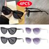 Car Sun Glasses 4 Pack Large Frame Cat Eye Sunglasses Women Men New Fashion Retro Glasses Brand Eyeglasses Unisex UV400
