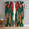 Christmas Gingerbread Man Printed Curtains Pole Bag Decorations Daily Home Room Made Of Polyester