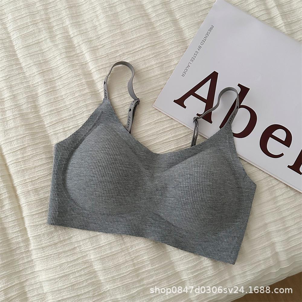 Traceless underwear women's small breasts gather, not empty cup to show chest, large vest type no size bra cover to keep warm