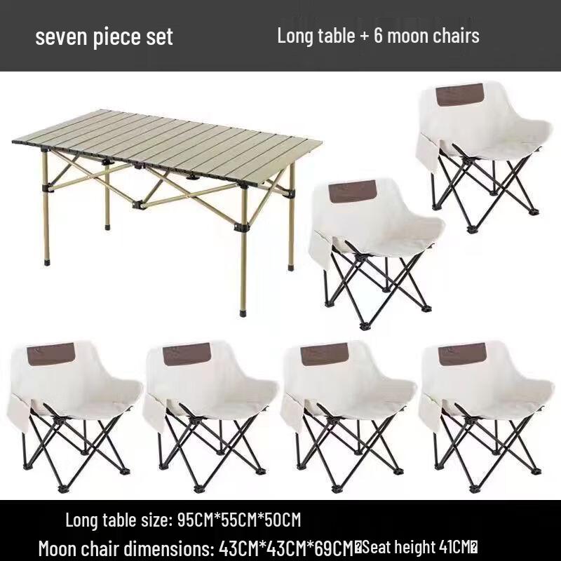 ZISIZ Folding Camping & Picnic Table and Chair Set