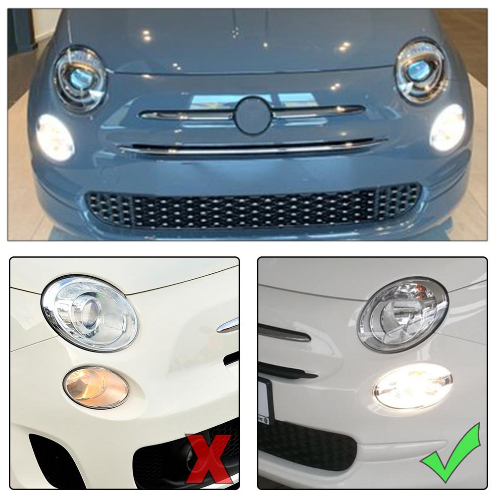 For Fiat 500 Daytime Running Light T20 7443 580 582 W21/5W Headlight Led Lamp Bulbs DRL White 6000K 12V Super Bright Bulbs 7