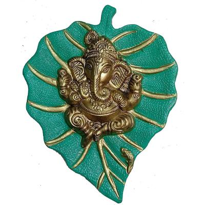 Ganesha in Metallo Patta Appeso a Parete Decorativo Religioso da Esposizione per Decorazioni Domestiche, Soggiorno, Sala Pooja, Tempio e Regalo per l'Inaugurazione della Casa