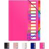 24 Pockets Expanding File Folder Organizer,Accordion File Organizer,A4 Letter Size,Rainbow Tab, for Home/Office/School Document Organizer (Rose Pink)