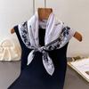 Cute Dachshund Dog Print Square Satin Scarf Women Pink Paisley Border Bandana Multi-use Neck Scarfs Hair Tie Bag Wrap Headband