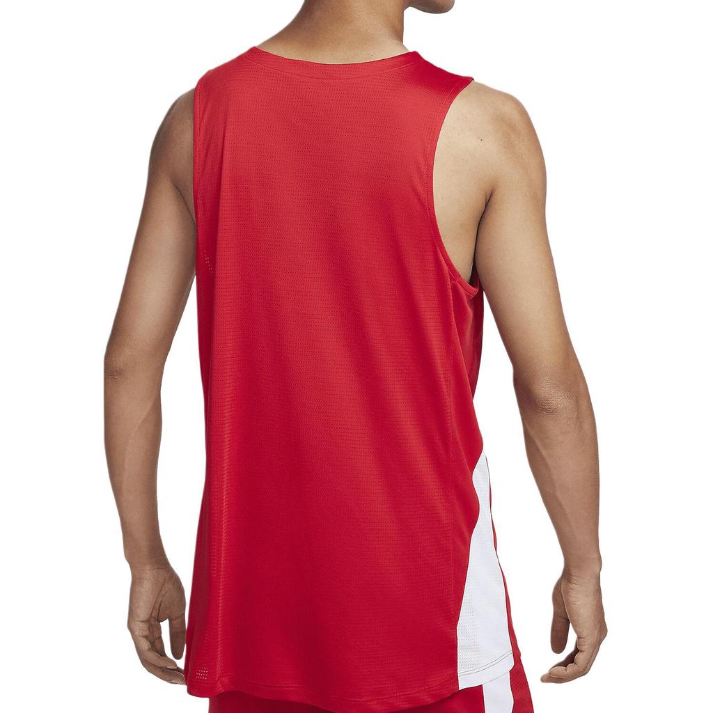Nike Color Block Breathable V-Neck Sleeveless Basketball Jersey Men tops University-Red HF0519-657
