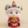 Cute Lion Dance Sheep Figurine Chinese Style Resin Ornament Wealth Zodiac Sheep Statue  New Year