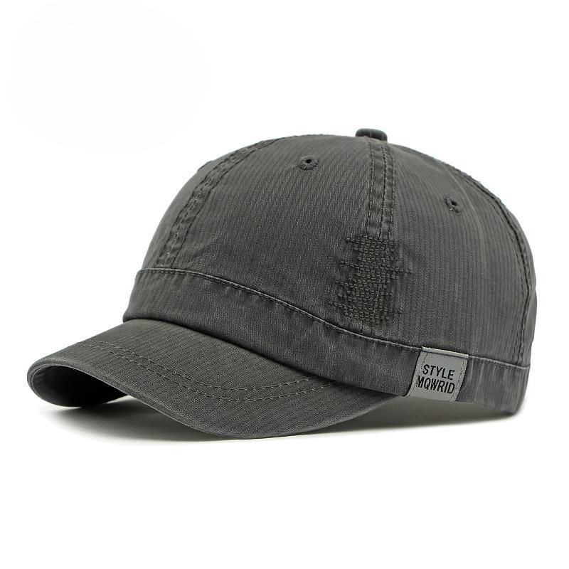 

Vintage Washed Cotton Short Brim Baseball Cap Men Women Korean Streetwear Soft Top Peaked Cap Casual Sun Protection Dad Hat 56-60cm сірий колір