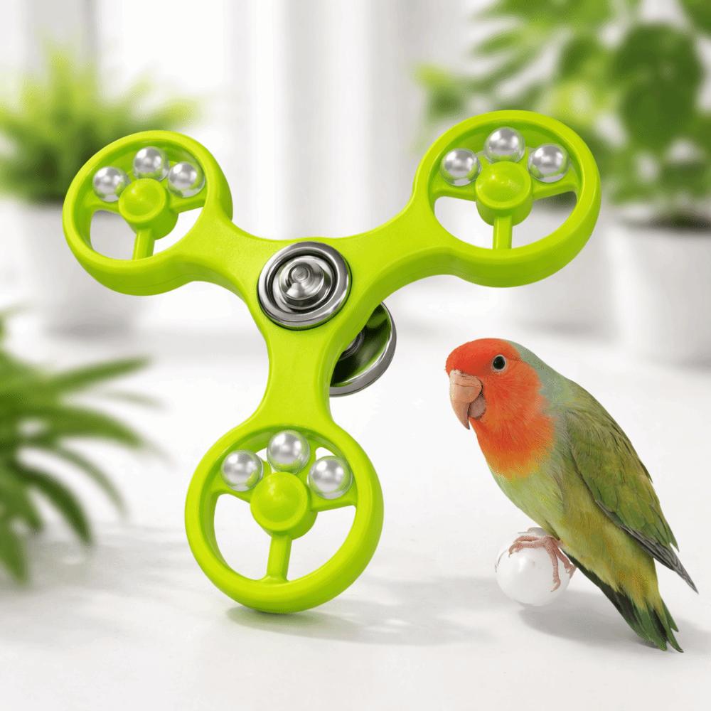 Bissfester Papagei Rotierende Windmühle Schnabelschleifen Interaktiver Papagei Spinner Rad Langlebiger Kunststoff Vogel Interaktives Spielzeug