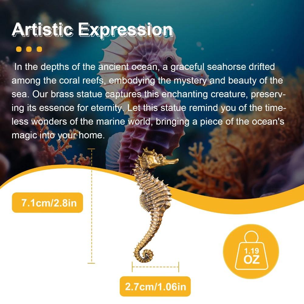 Brass Seahorse Sculpture Copper Seahorse Statue Mascot Exquisite Crafts Ornaments Office Decoration Business Gift