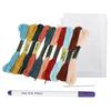 Cross Stitch Set 10 Color Embroidery Thread Water Soluble Cloth Needle Kit for Beginner