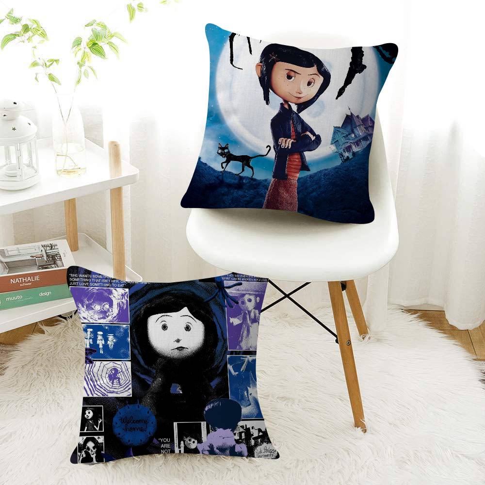 5D Anime C-Coraline Cushion Cover Inches Farmhouse Decor Home Throw Pillow Covers For Couch Decorations