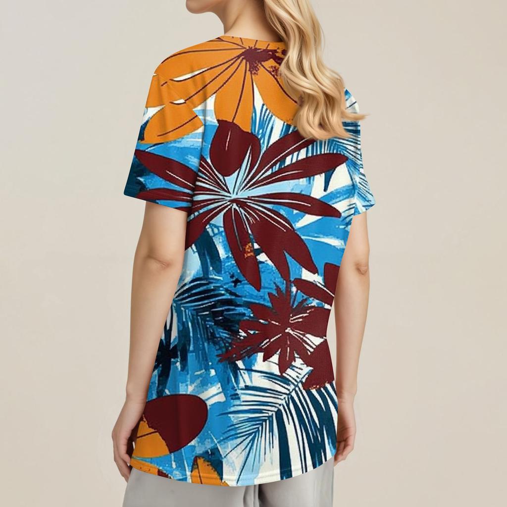 Modisches, lässiges Pullover-Oberteil mit kurzen Ärmeln und Rundhalsausschnitt für Damen