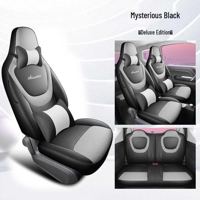 Wuling Mini 3rd Gen Car Seat Cover - Cartoon Design, Full Coverage, All-Season, Universal Fit for 24 Models