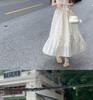 Women's Summer 2024 Embroidered Ruffle Waist-Hugging Petite Dress