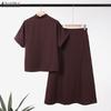 ZANZEA Women Short Sleeve Blouse and Long Skirts Summer Two Piece Suit Sets