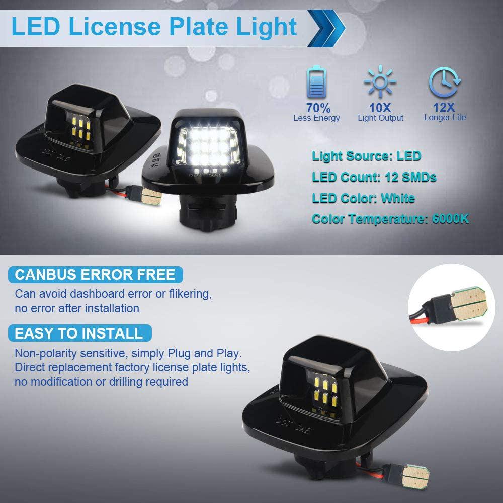 Pair of Black LED License Plate Lights for Chevrolet '88-'00 C1500 K1500 Silverado Tahoe
