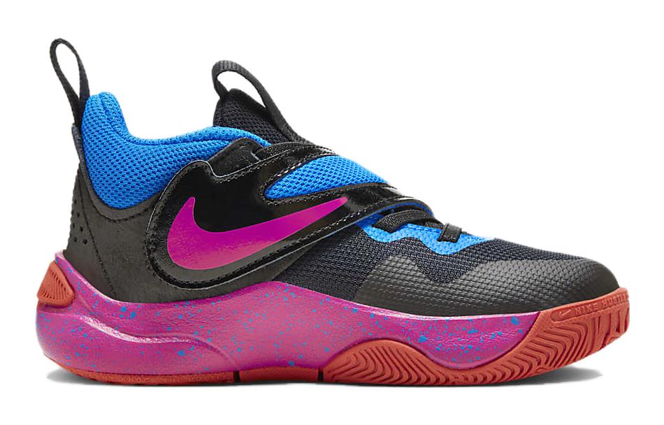 Nike Team Hustle D 11 Slip Resistant Abrasion Resistant Low top Children's Basketball Shoes Blue Black Kids FD6727-001