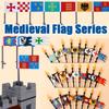 Medieval Military Flag Series War Castle Knight Soldier Warrior Accessories Building Blocks Ancient Holy Rome Bricks Toys Gifts