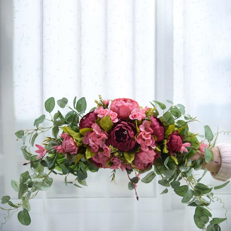 Artificial Flower Swag Wedding Arch Decoration for Wedding Reception Backdrops Wedding Ceremony Sign Flower Decoration