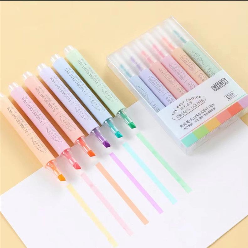 Cartoon Highlighter Set: 6 Fluorescent Colors for Kids 934 (Fluorescent Pen)