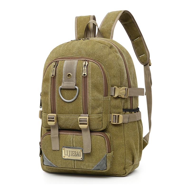 

Vintage Canvas Backpack Women S Outdoor Backpack Male Middle School Student Casual Schoolbag Large Capacity Computer Bag армія зелений колір