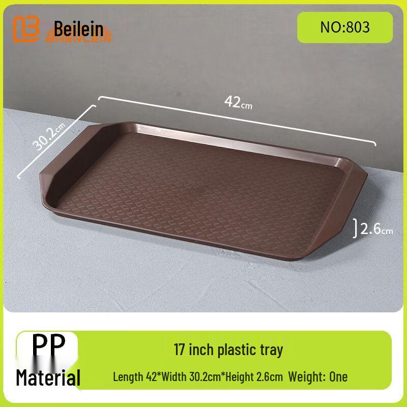 Rectangular Melamine Serving Tray with Handles