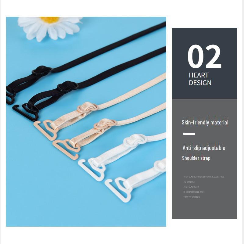 5mm Nylon Unsichtbarer BH mit dünnen, rutschfesten Trägern und elastischer nahtloser Verlängerung für einen schönen Rücken