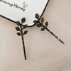Gold Color Metal Leaf Hair Clip Girls Hairpin Barrette Flowers Rhinestone Hairpins Women Accessories Jewelry Gifts