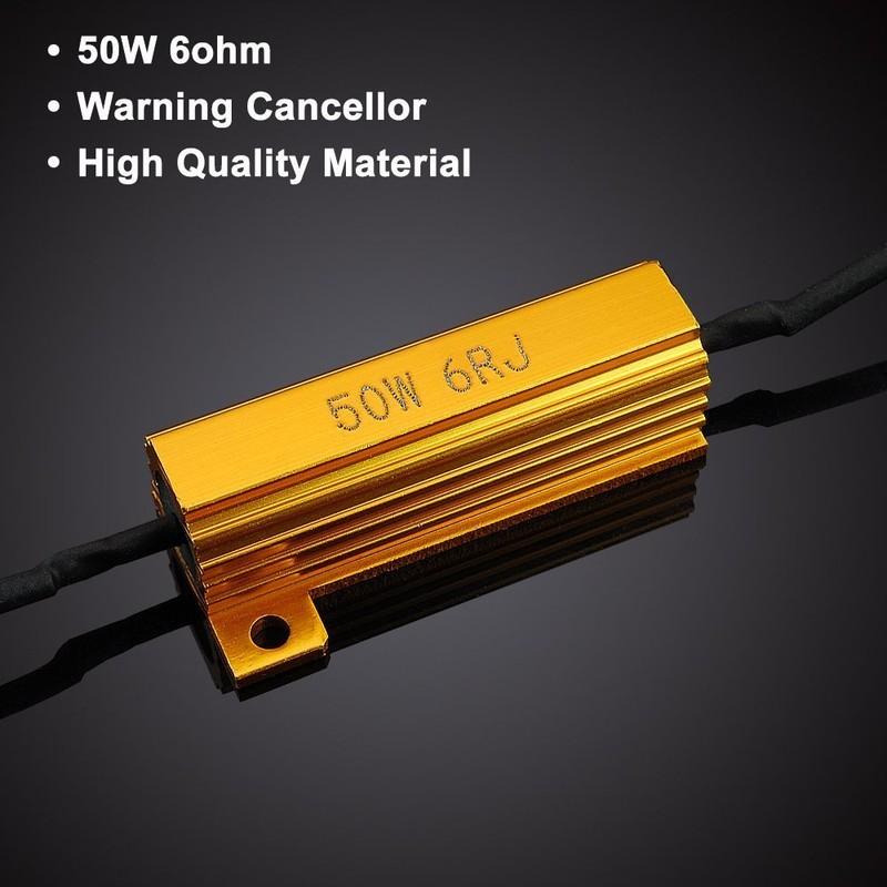 4pcs  50w 6 ohm Load Resistors LED Fog Lights Rapid Blinking Flickering Bulb