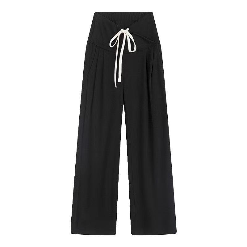 Maternity Elastic Wide-Leg Fleece Pants for All Seasons