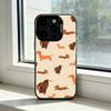 Cute Dachshund Sausage D-Dog Phone Case For iPhone 17,16,15,14,13,12,11 Plus,Pro Max,XS,Colored Silver Plated Inside Cover