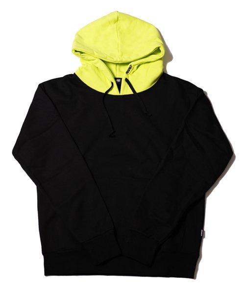 Respect Heavyweight Two-Tone Hoodie (Black Lime) Black/L