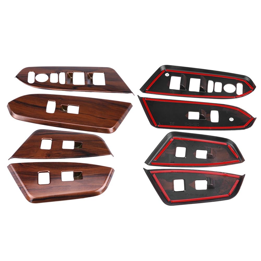 4Pcs Interior Inner Window Switch Panel Cover Tirm for Honda CRV 2017 (Peach Wood Grain)